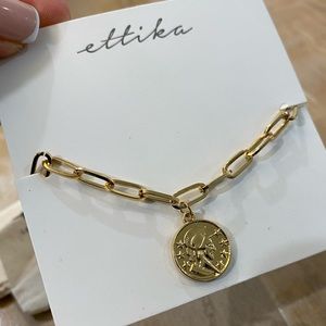 Ettika Gold Tone Simple Coin Chain Link Bracelet
